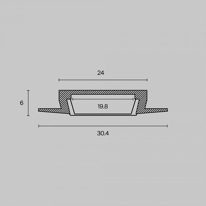 Профиль встраиваемый maytoni алюминиевый профиль alm003s-2m