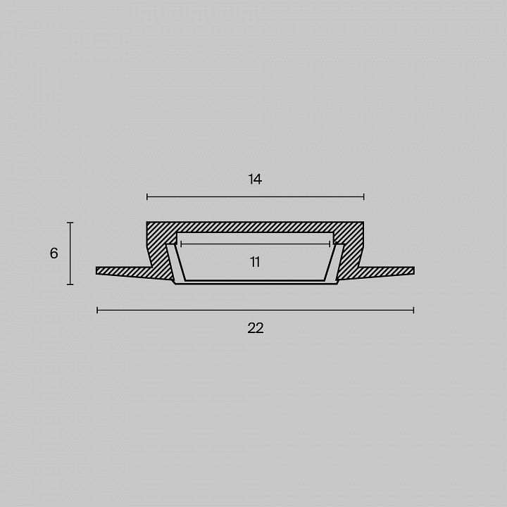 Профиль встраиваемый maytoni алюминиевый профиль alm004s-2m