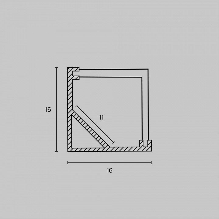 Профиль накладной угловой внутренний maytoni алюминиевый профиль alm009s-2m