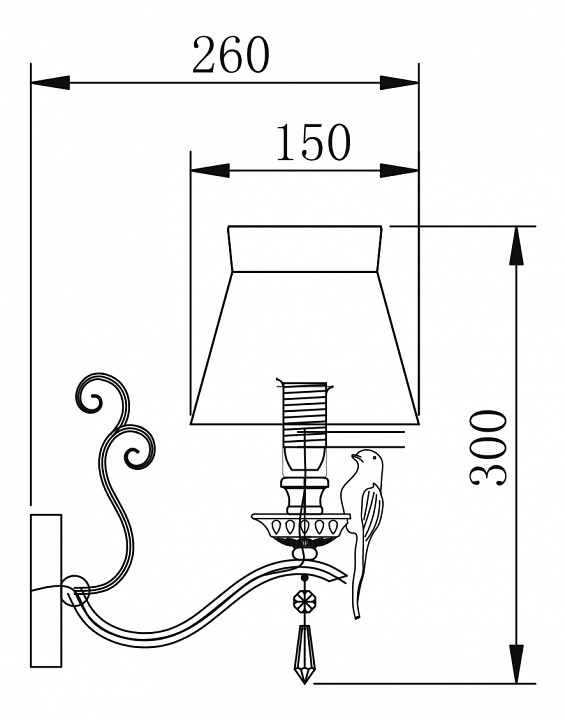 Бра maytoni bird arm013-01-w