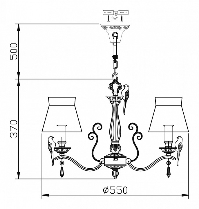Подвесная люстра maytoni bird arm013-03-w