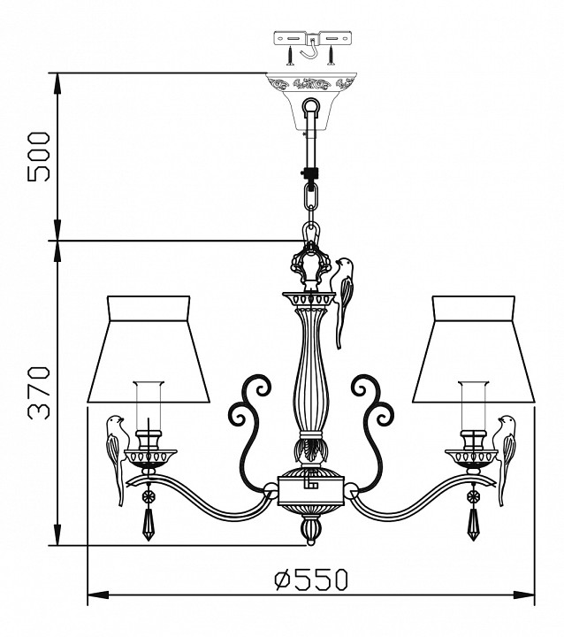 Подвесная люстра maytoni bird arm013-05-w