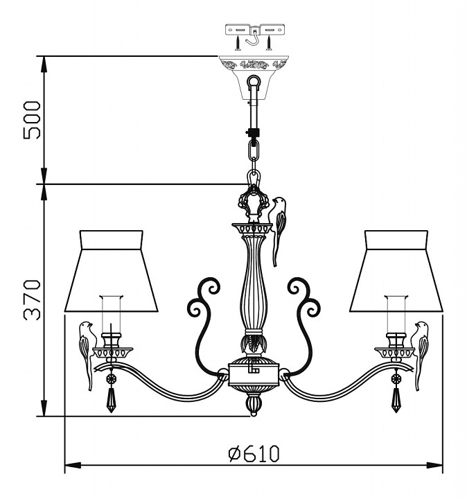 Подвесная люстра maytoni bird arm013-06-w