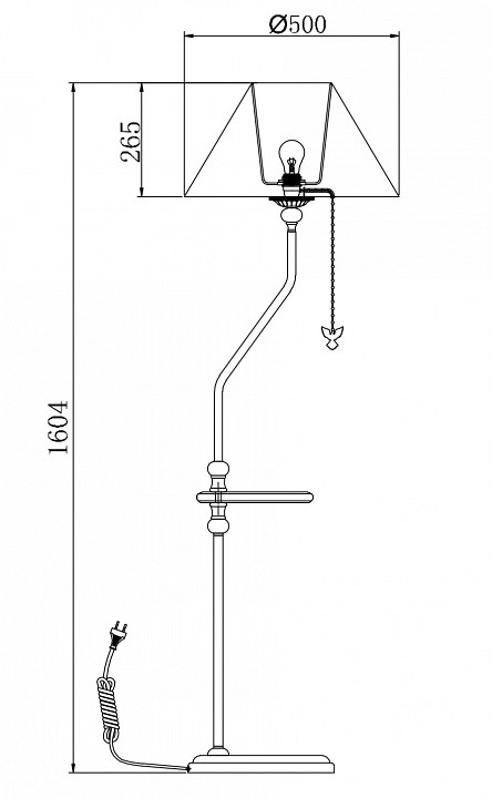 Торшер с полкой maytoni bouquet arm023-fl-01-s