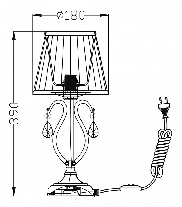 Настольная лампа декоративная maytoni brionia arm172-01-g