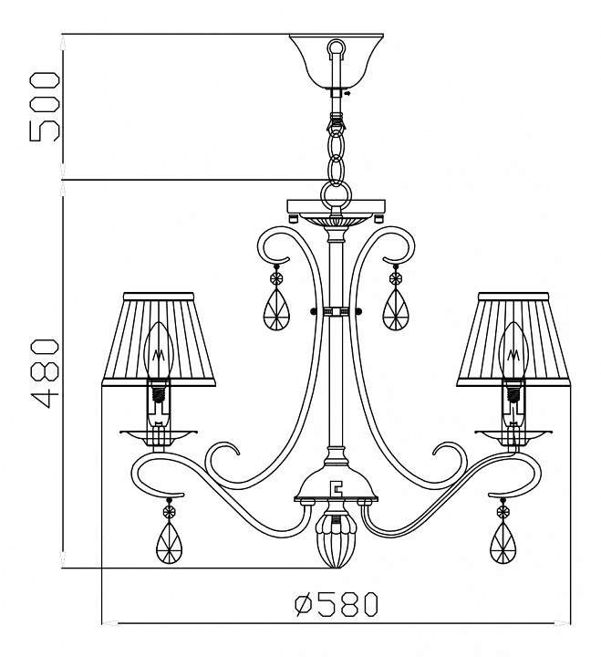 Подвесная люстра maytoni brionia arm172-05-g