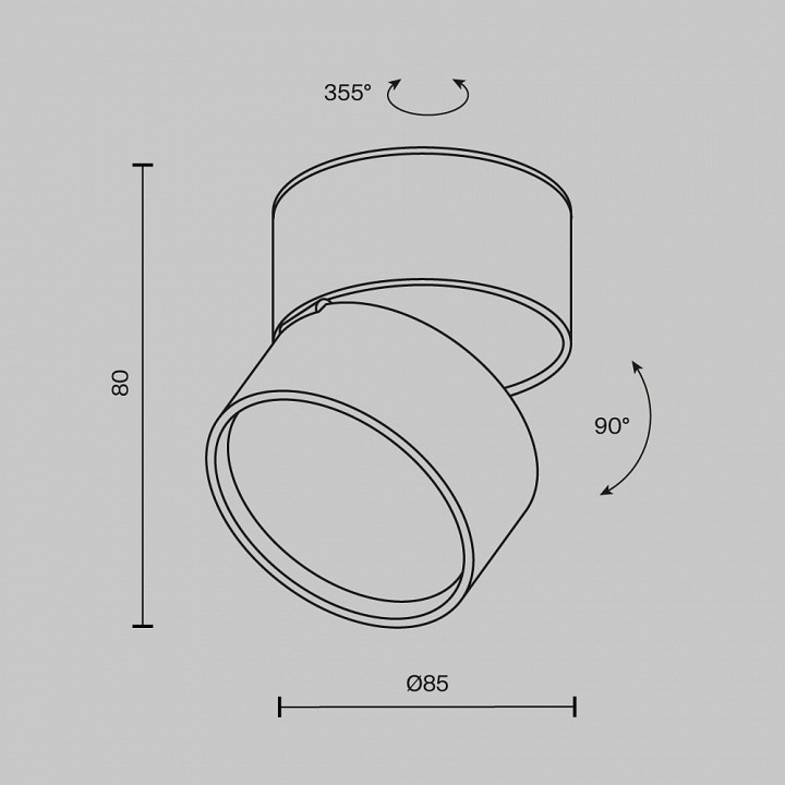 Накладной светильник maytoni onda c024cl-12w2.7k-b-1