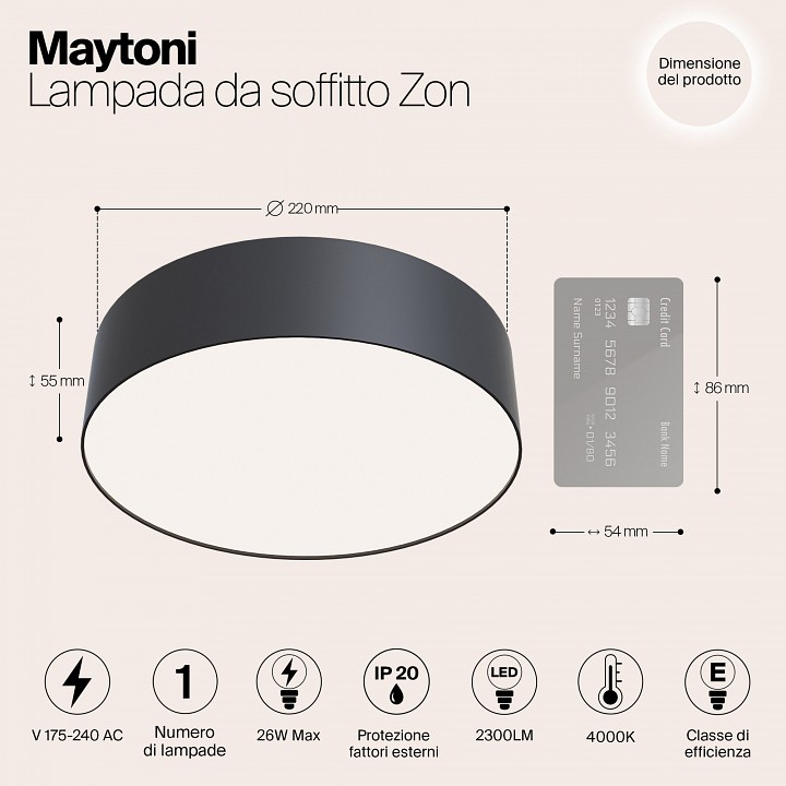 Накладной светильник maytoni zon c032cl-l32b4k