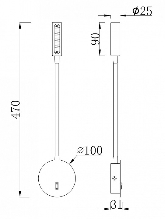 Бра maytoni stem c035wl-l3b3k