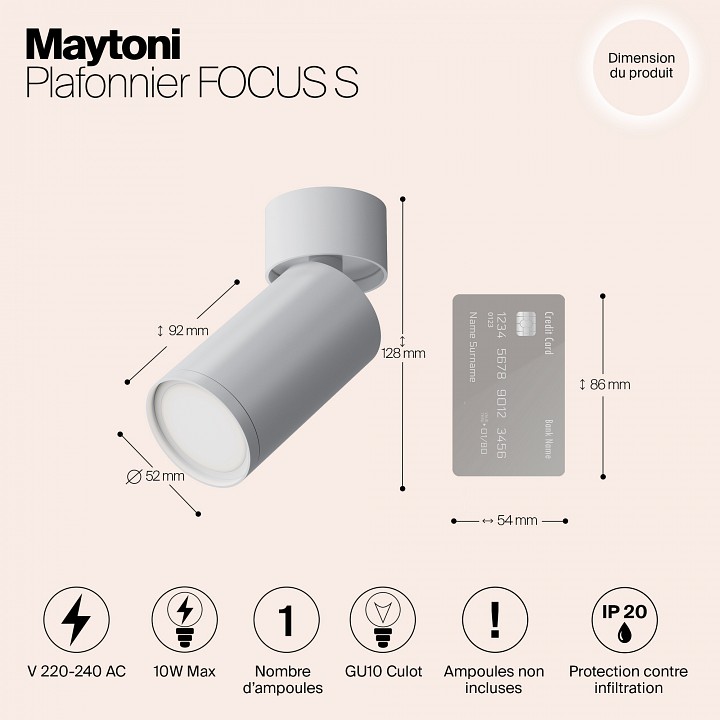 Спот maytoni technical focus s c050cl-u-1w