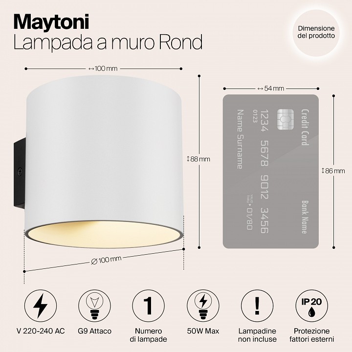 Бра maytoni technical rond c066wl-01w