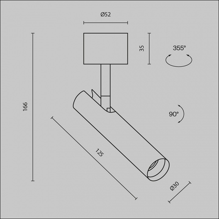Светильник на штанге maytoni focus t c141cl-l125-6w4k-b