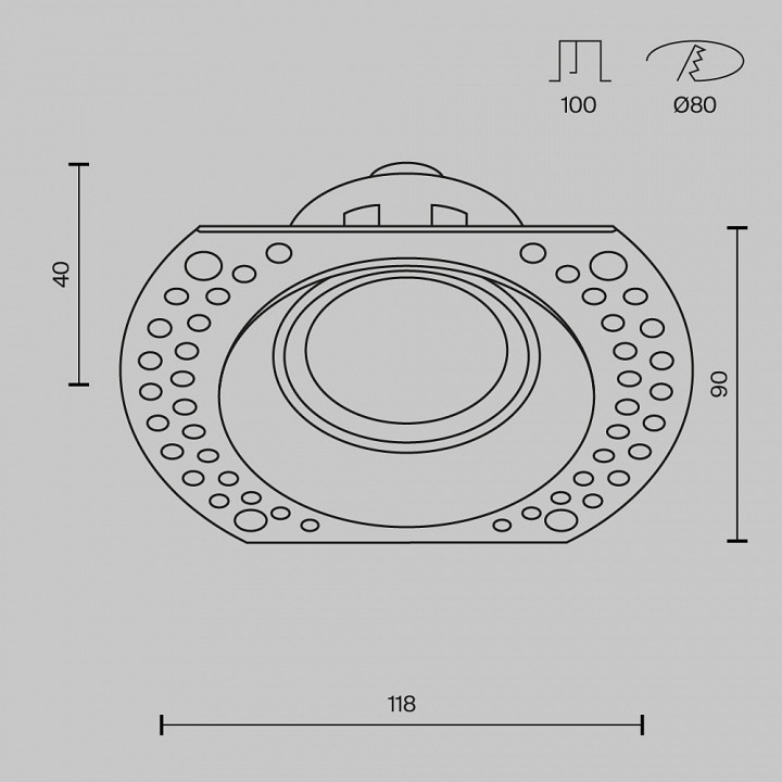 Встраиваемый светильник maytoni dot dl042-01-rd-w