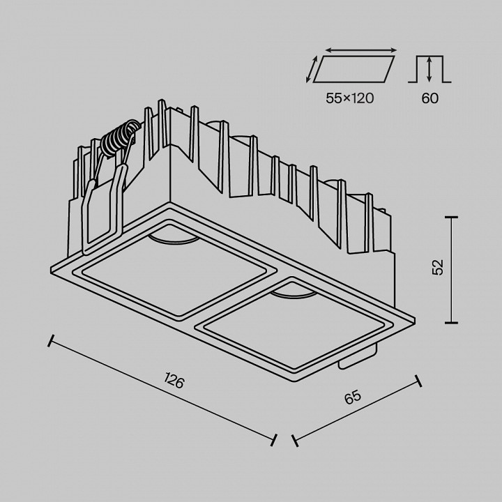 Встраиваемый светильник maytoni alfa led dl043-02-10w4k-sq-w-1