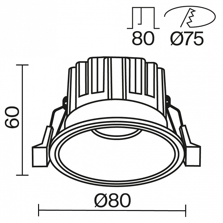 Встраиваемый светильник maytoni round dl058-12w-dtw-b