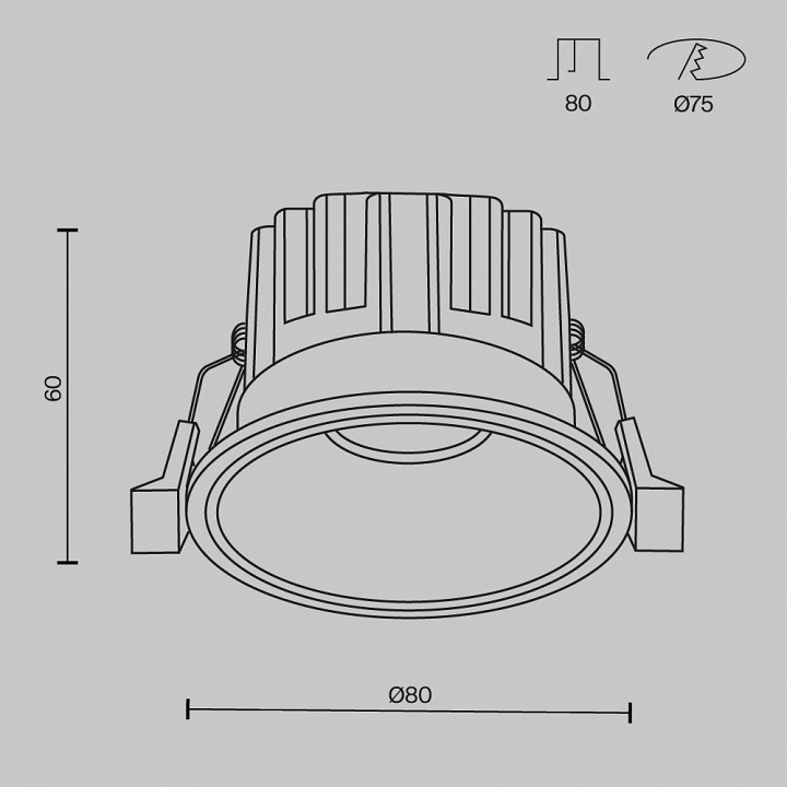 Встраиваемый светильник maytoni round dl058-12w2.7k-b