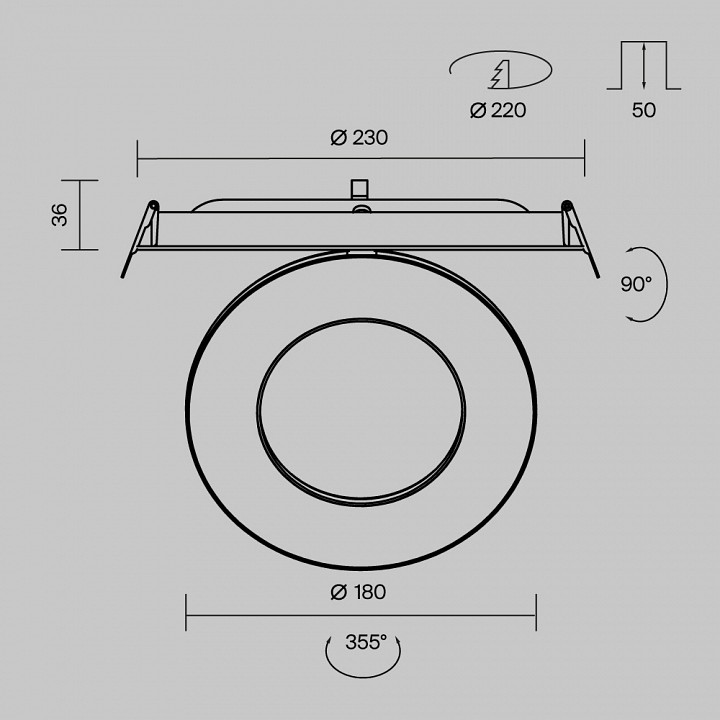Встраиваемый светильник maytoni vector dl102-12w4k-b