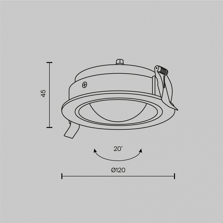 Встраиваемый светильник maytoni lens dl105-12w3k-b