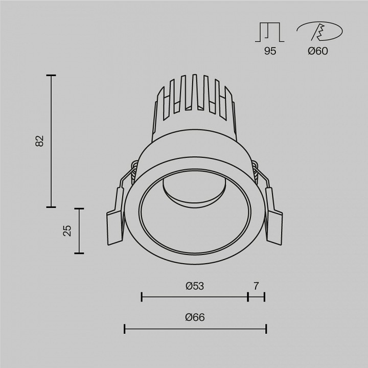 Встраиваемый светильник maytoni dip dl115-10w-2.7k-w
