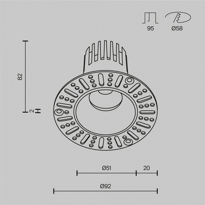 Встраиваемый светильник maytoni dip dl119-10w-2.7k-trs-w
