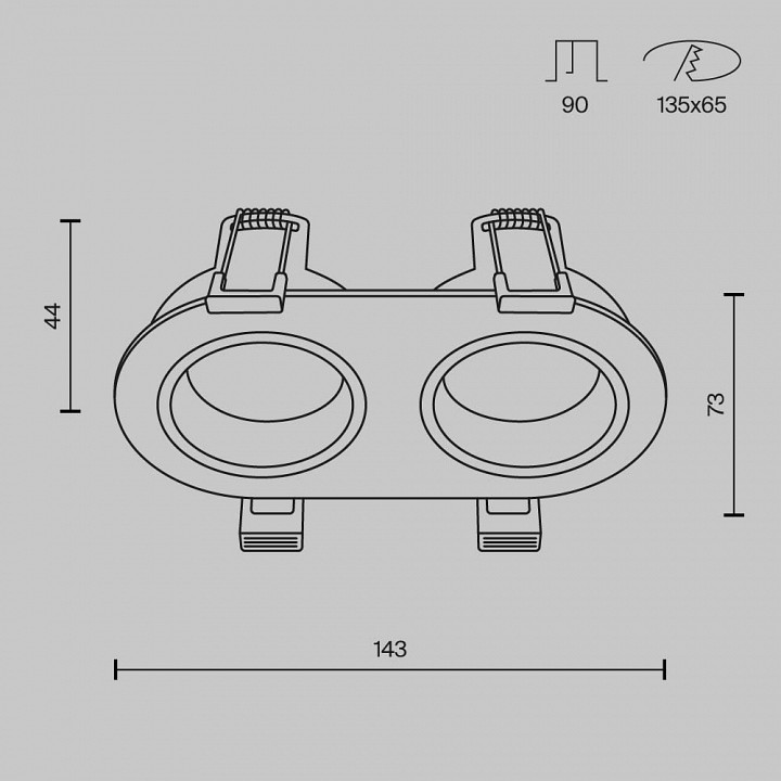 Встраиваемый светильник maytoni technical share dl126-02-gu10-b
