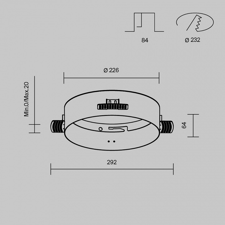 Крепление для встраивания светильника maytoni accessories dla032-trs24-w