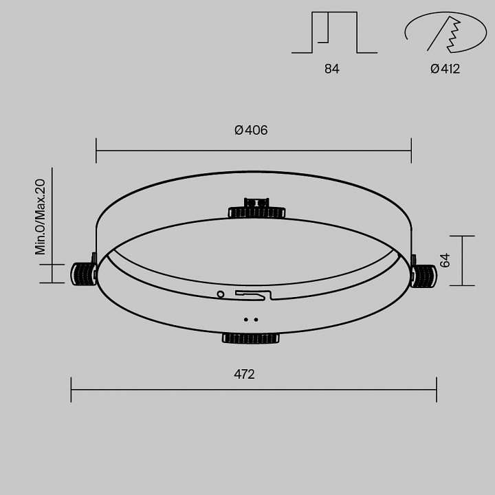 Набор креплений для встраивания светильника maytoni accessories dla032-trs45-w