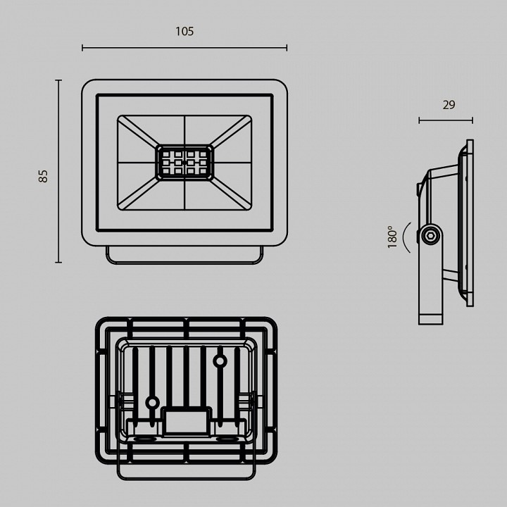 Настенно-потолочный прожектор maytoni flood fl001-l10b6k