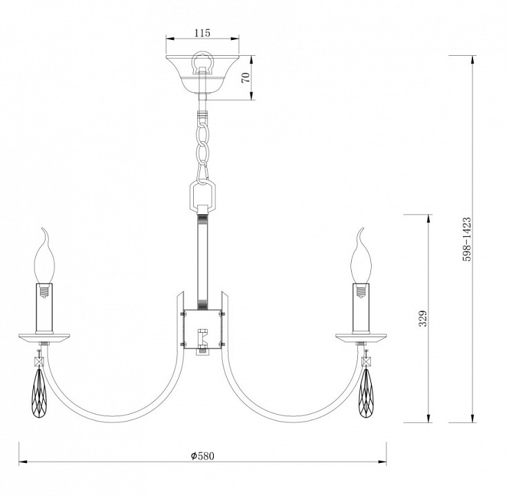 Подвесная люстра freya forte fr1006pl-06n