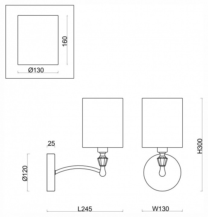 Бра freya riverside fr1007wl-01bs