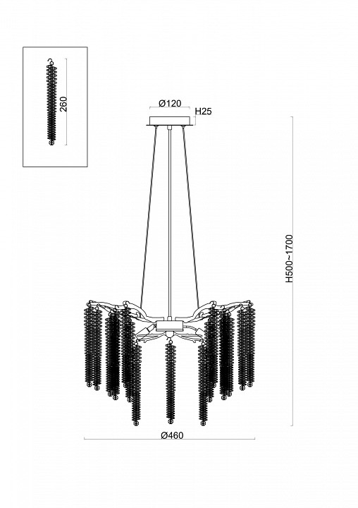Подвесная люстра freya mineral fr1010pl-06g