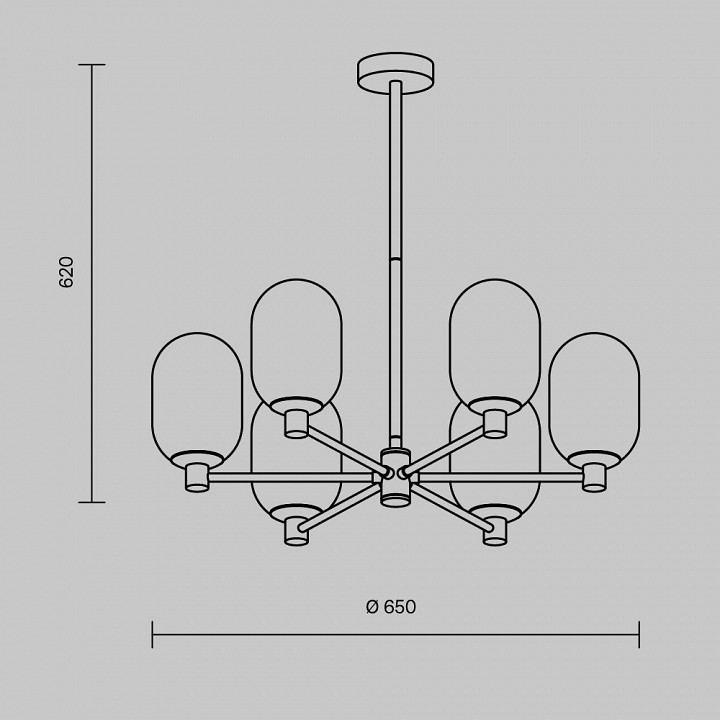 Люстра на штанге freya sharlot fr1012pl-06bs