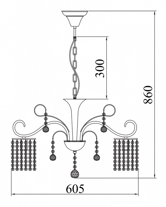 Подвесная люстра freya leona fr1127-pl-05-g
