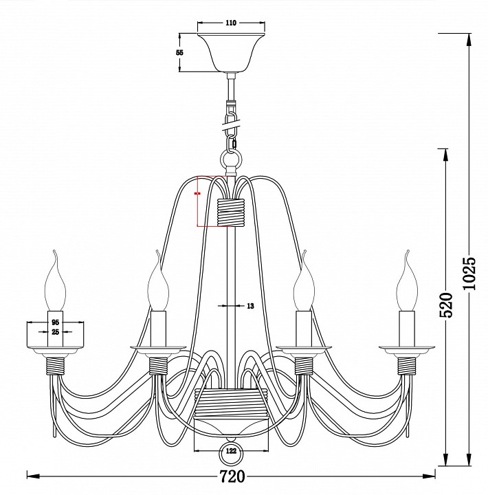 Подвесная люстра freya velia fr2046-pl-08-br