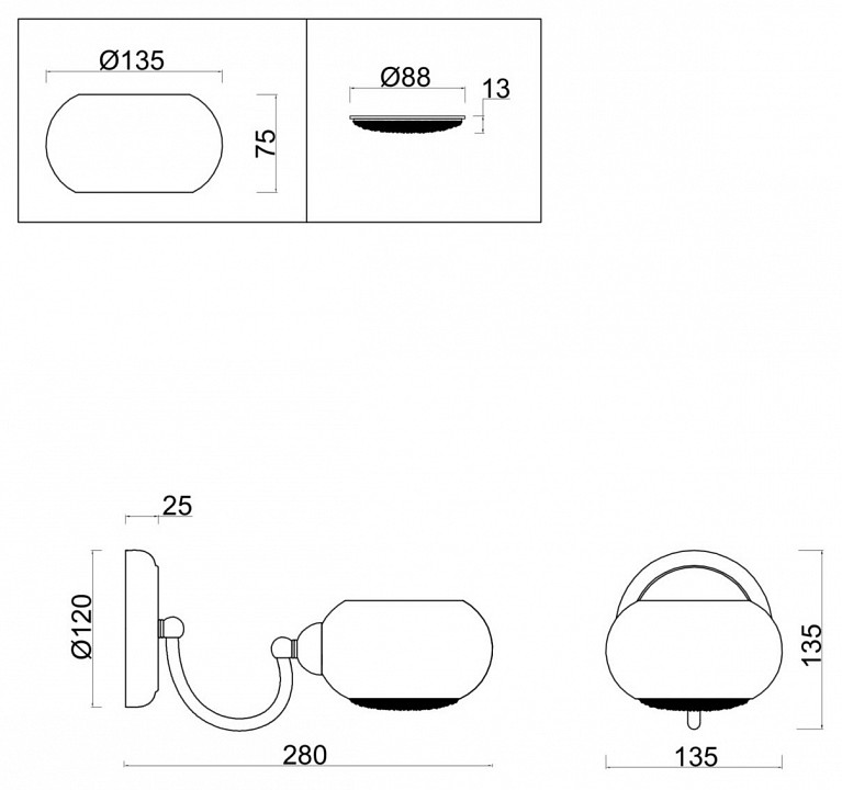 Бра freya astrid fr5072wl-01wg