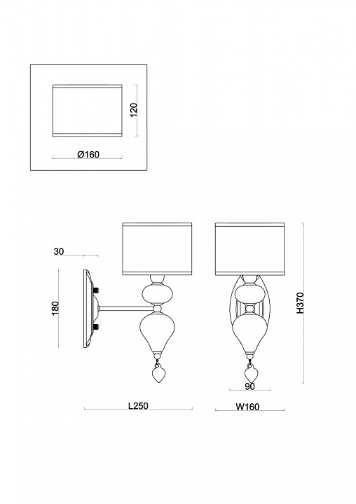 Бра freya raise fr5369wl-01bs