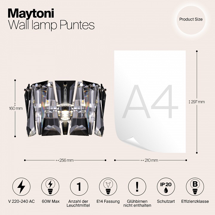 Бра maytoni puntes mod043wl-01ch