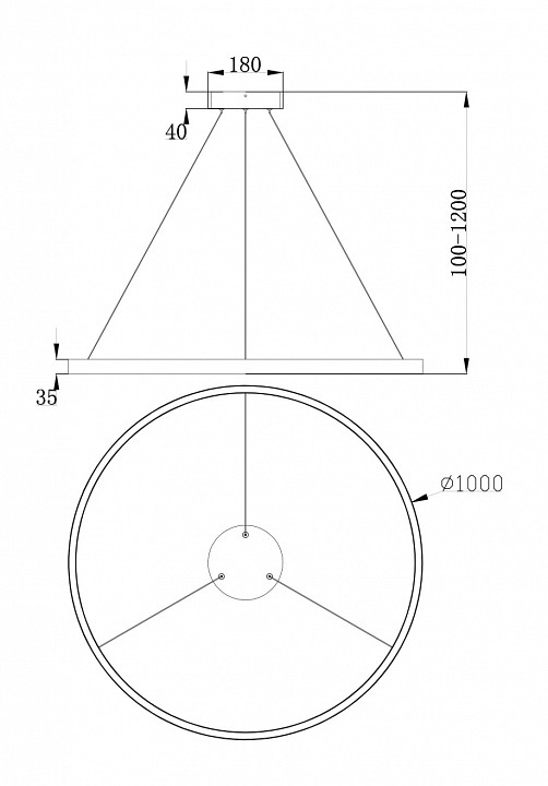 Подвесной светильник maytoni rim mod058pl-l54w4k
