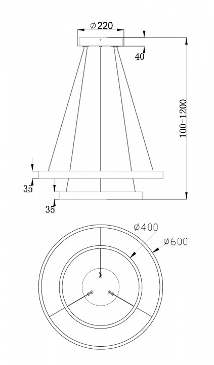 Подвесной светильник maytoni rim mod058pl-l55bs4k