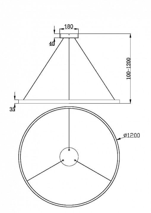 Подвесной светильник maytoni rim mod058pl-l65bk