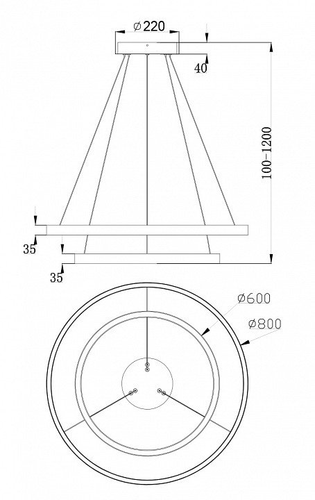 Подвесной светильник maytoni rim mod058pl-l74bs4k