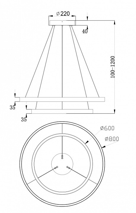 Подвесной светильник maytoni rim mod058pl-l74w4k