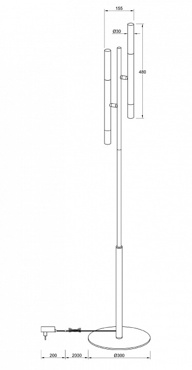 Торшер maytoni vigo mod070fl-02b