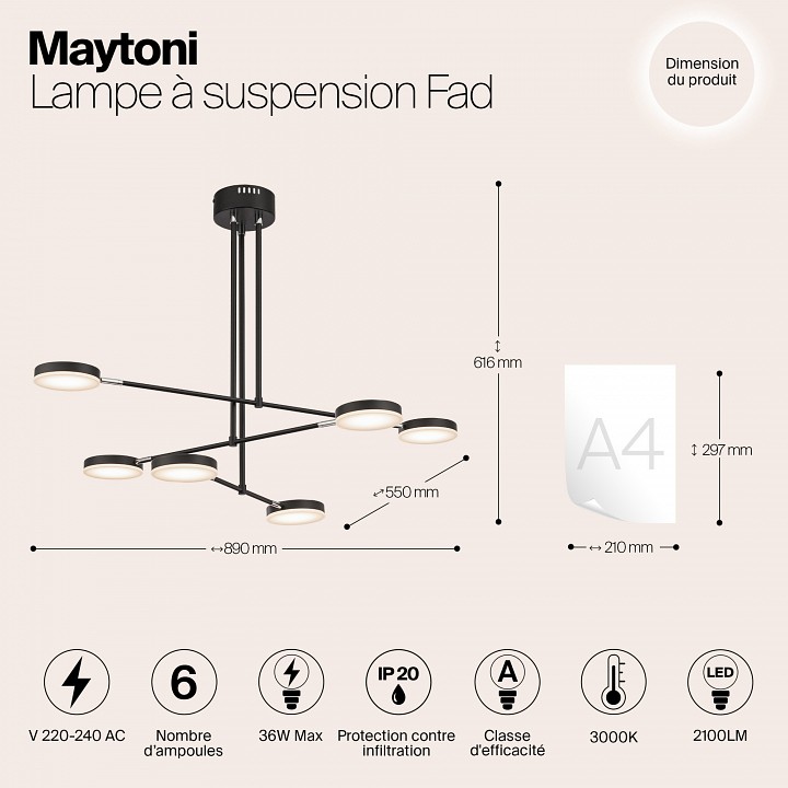 Светильник на штанге maytoni fad mod070pl-l38b3k