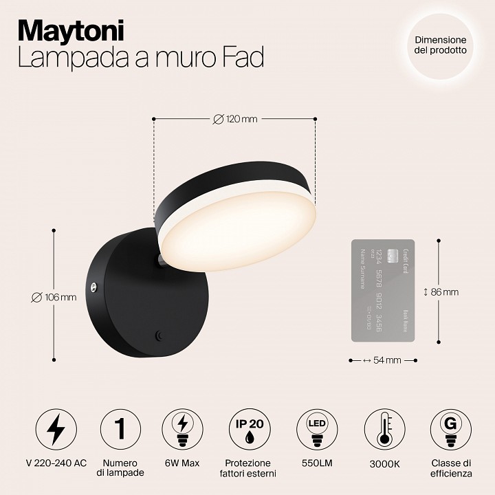 Бра maytoni fad mod070wl-l8b3k
