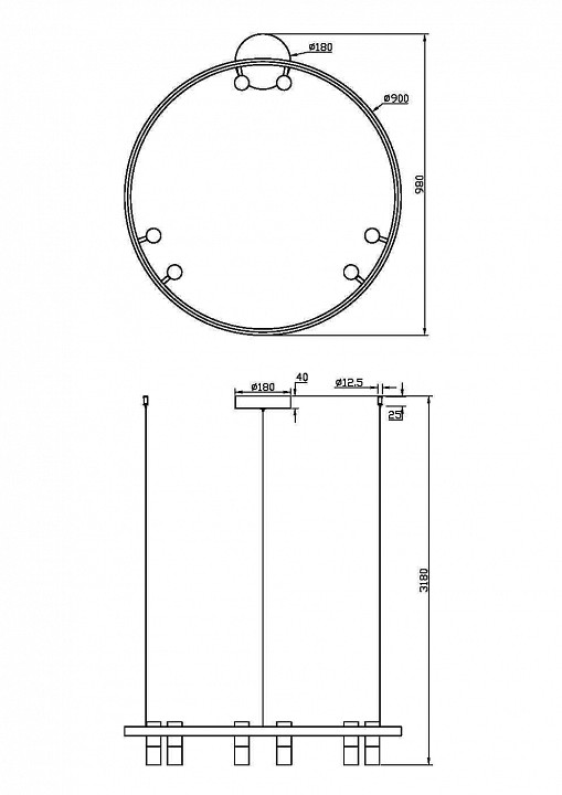 Подвесная люстра maytoni halo mod102pl-l42wk
