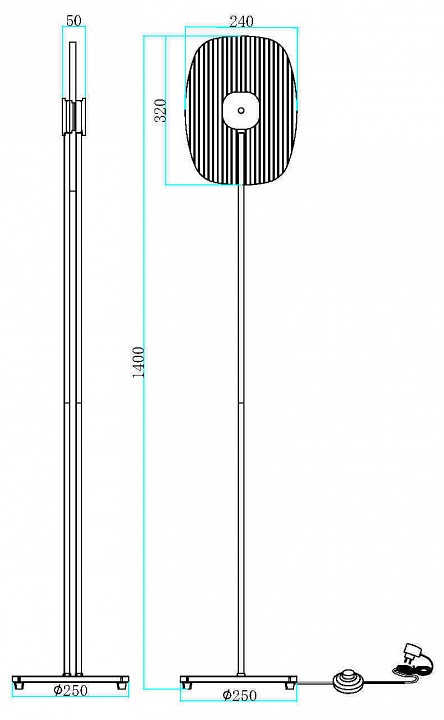 Торшер maytoni eclipse mod152fl-l1bk