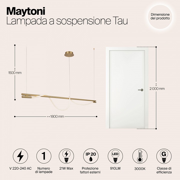 Подвесной светильник maytoni tau mod166pl-l20g3k