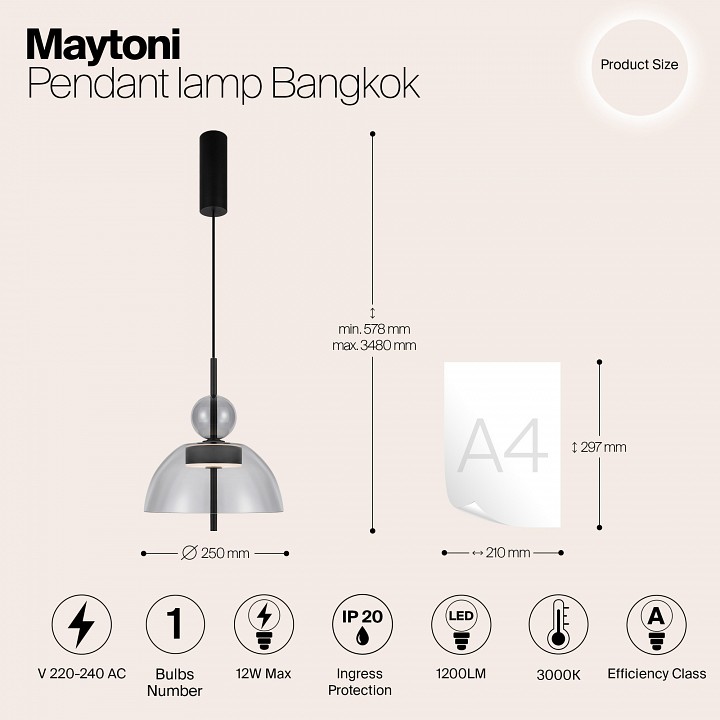 Подвесной светильник maytoni bangkok mod185pl-l11b3k1