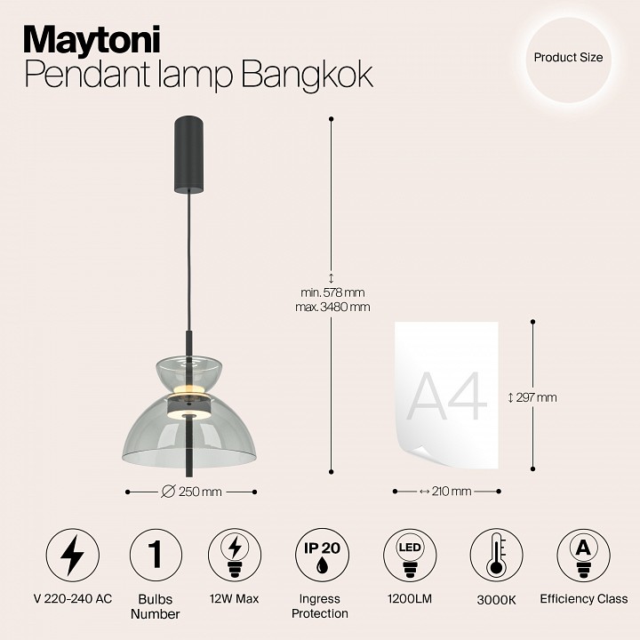 Подвесной светильник maytoni bangkok mod185pl-l11b3k2